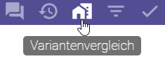 Der Screenshot zeigt die Option "Variantenvergleich" in der Menüleiste.