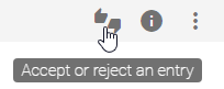 Here, the "Accept or reject an entry" button of the catalog is displayed here.