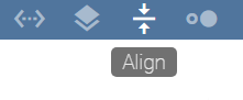 The screenshot shows the "Align" button in the menu bar when modeling.