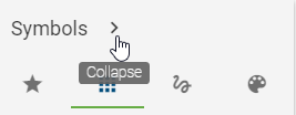 The option "Collapse" of the symbol palette is displayed.