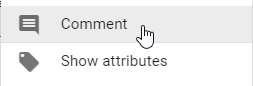The option "Comment" in the context menu of an object is clarified here.