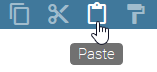 Here the "Paste" button of the menu bar is displayed.