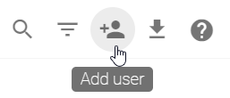 This screenshot illustrates the "Create user" button in administration area.