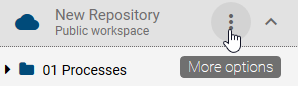 Here, the "More options" button of a repository is displayed.