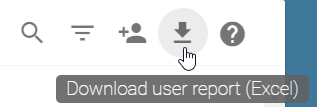 The "Download user report" option of the user administration is displayed here.