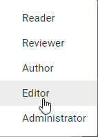The list of user roles for filtering is displayed here.