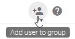 Here the "Add user to group" button is highlighted in the details of a user group.