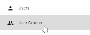The screenshot shows the "User groups" tab of the administration area.
