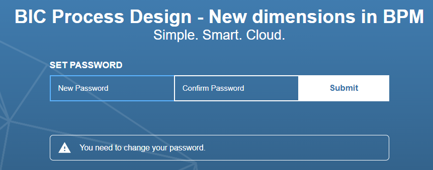 The screenshot shows the page where you can set a password.