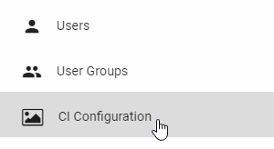 The "CI Configuration" tab of administration is displayed here.