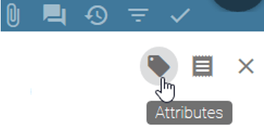 The screenshot shows the button "Attributes" within the details bar.