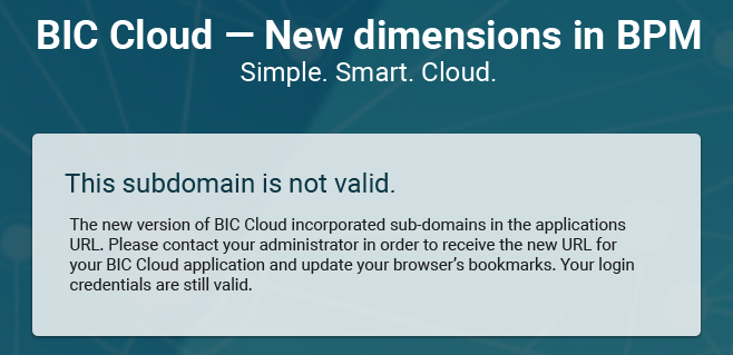 This screenshot shows info page "This subdomain is not valid".