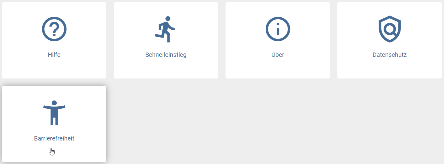 Der Screenshot zeigt die Option "Barrierefreiheit".