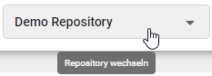Dieser Screenshot zeigt die Schaltfläche "Repository wechseln".