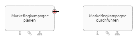 Hier wird der aktivierbare Verbindungsmodus am Portbereich eines Symbols angezeigt.
