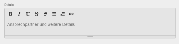 Hier ist der "Textbereich" im Formular abgebildet.
