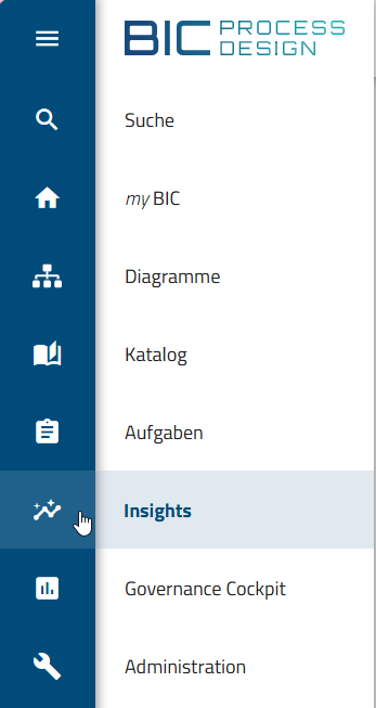 Der Screenshot zeigt den Menüeintrag "Insights" in der Menüleiste.