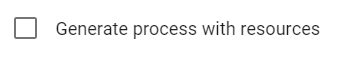 The screenshot shows the option to request additional resources in the BPMN process draft.