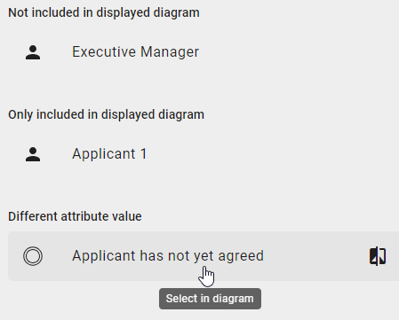 The screenshot shows the options of showing changes in the variant comparison.