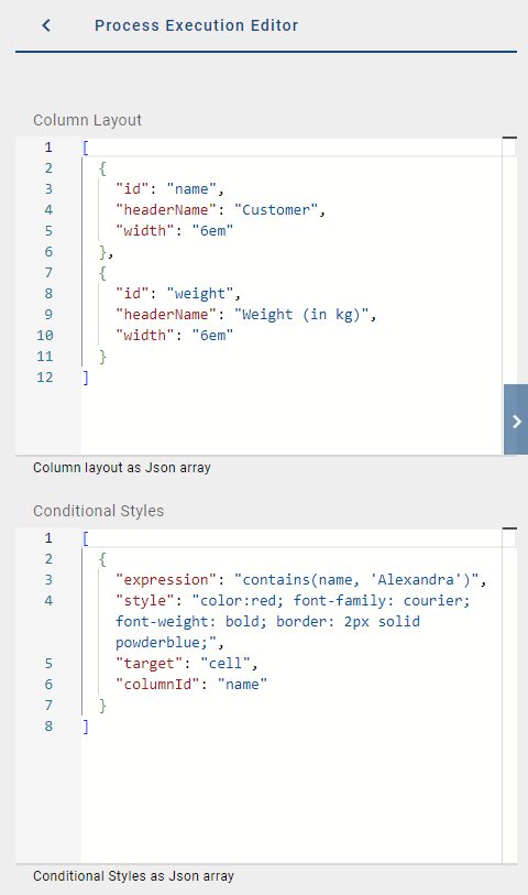 The screenshot shows an example of the conditional formatting.