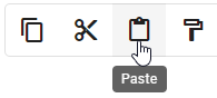 Here the "Paste" button of the menu bar is displayed.