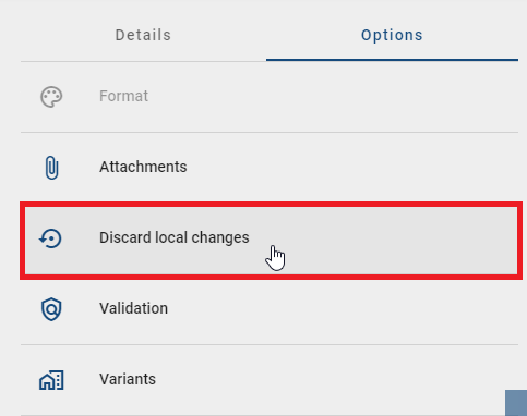 This screenshot shows the "Remove local version" button in the context menu of a diagram.