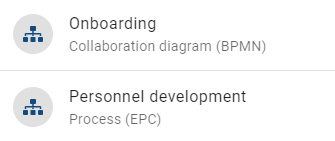 The screenshot displays a repository which contains two checked-out diagrams. The screenshot illustrates that an external FAD can also be accessed individually as a diagram.