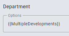 The screenshot shows the usage of a single process variable in the selection field.