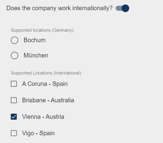 The multiple choice field is shown in the form here.