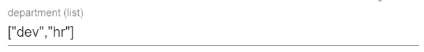 The screenshot shows the process variable of a multiple choice form field with a key.