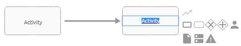 Here a new activity symbol is displayed after it got modeled ot of the mini symbol palette via drag & drop.