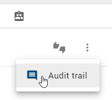 Hier wird der Button "Audit trail" gezeigt.