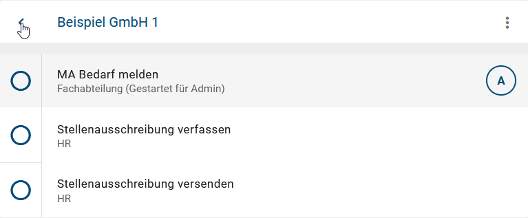 Dieser Screenshot zeigt Ihnen den Pfeil mit der "Zurück" Funktion.