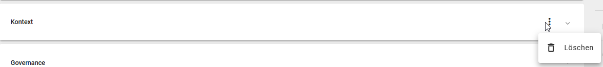 Der Screenshot zeigt die Option einen vorhanden Kontext zu löschen.