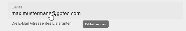 Hier ist das "E-Mail Feld" im Formular abgebildet.