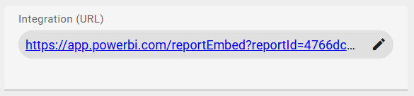 Der Screenshot zeigt das Attribut "Integration (URL)" in den Details eines ausgecheckten Diagramms.