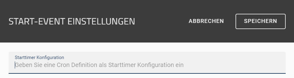 Hier ist das Dialogfenster "Startereignis-Einstellungen" abgebildet.