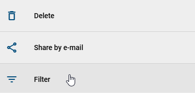 The screenshot shows the "Filter" option.