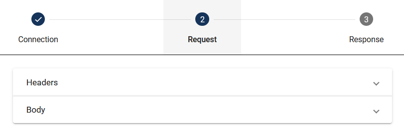 The screenshot shows the configuration of the "Request".