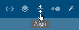 The screenshot shows the "Align" button in the menu bar when modeling.