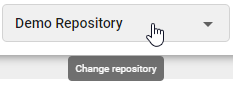 The screenshot shows the "Change repository" button.
