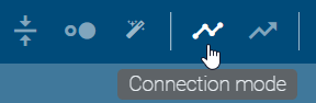 Here the button "Connection Mode" is displayed in the menu bar.
