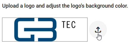 The screenshot shows the button for uploading a company logo.