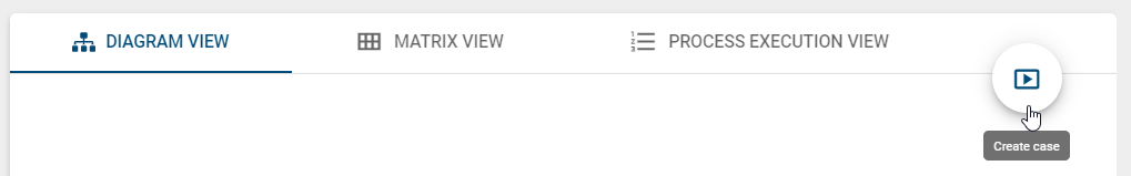 The screenshot shows the button "Create case" in the new user interface of BIC Process Design.