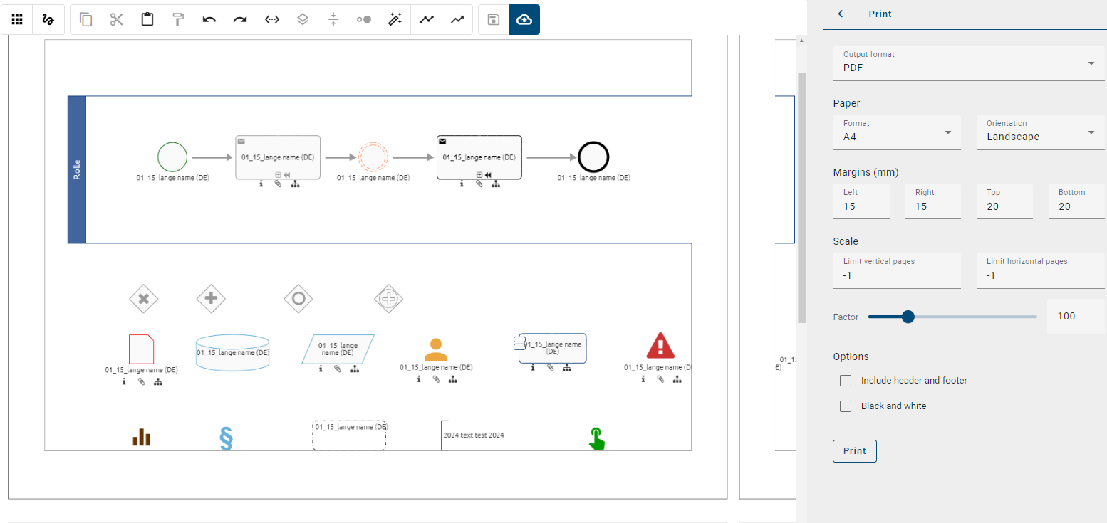 The screenshot shows a diagram in print view with margins and the layout of the graphic.