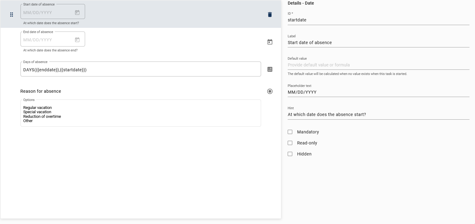 The screenshot which is displayed here shows the detail page of the formula form.