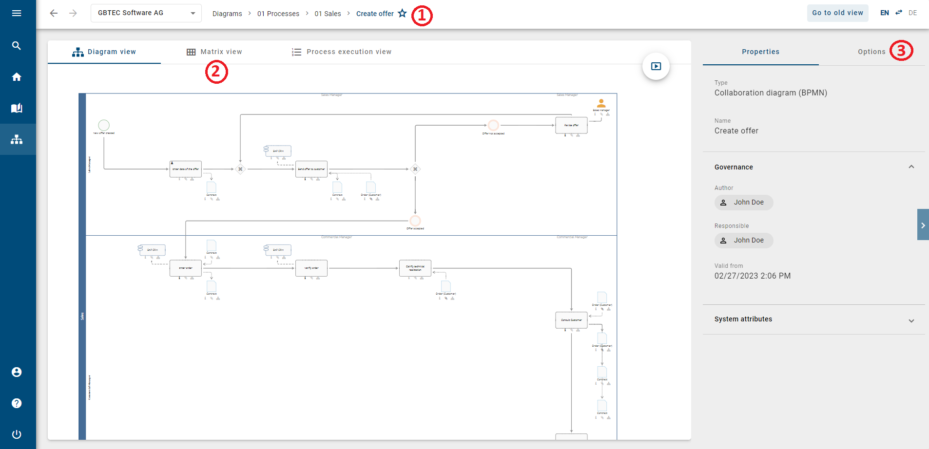 Here, the diagram view in the new user interface is displayed.