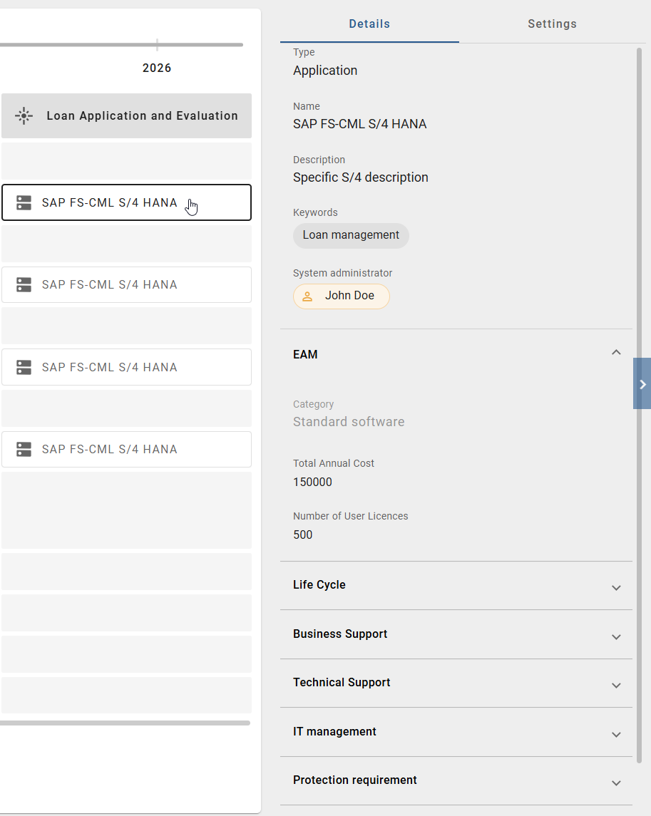 The screenshot shows a selected object in an Insight and its details in the "Details" tab in the right sidebar.