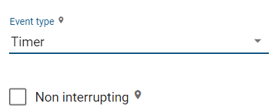 The screenshot illustrates the event type attribute of an event. It is set with the value "Timer".