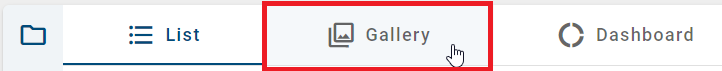 The selection of the button "Gallery" is displayed here.